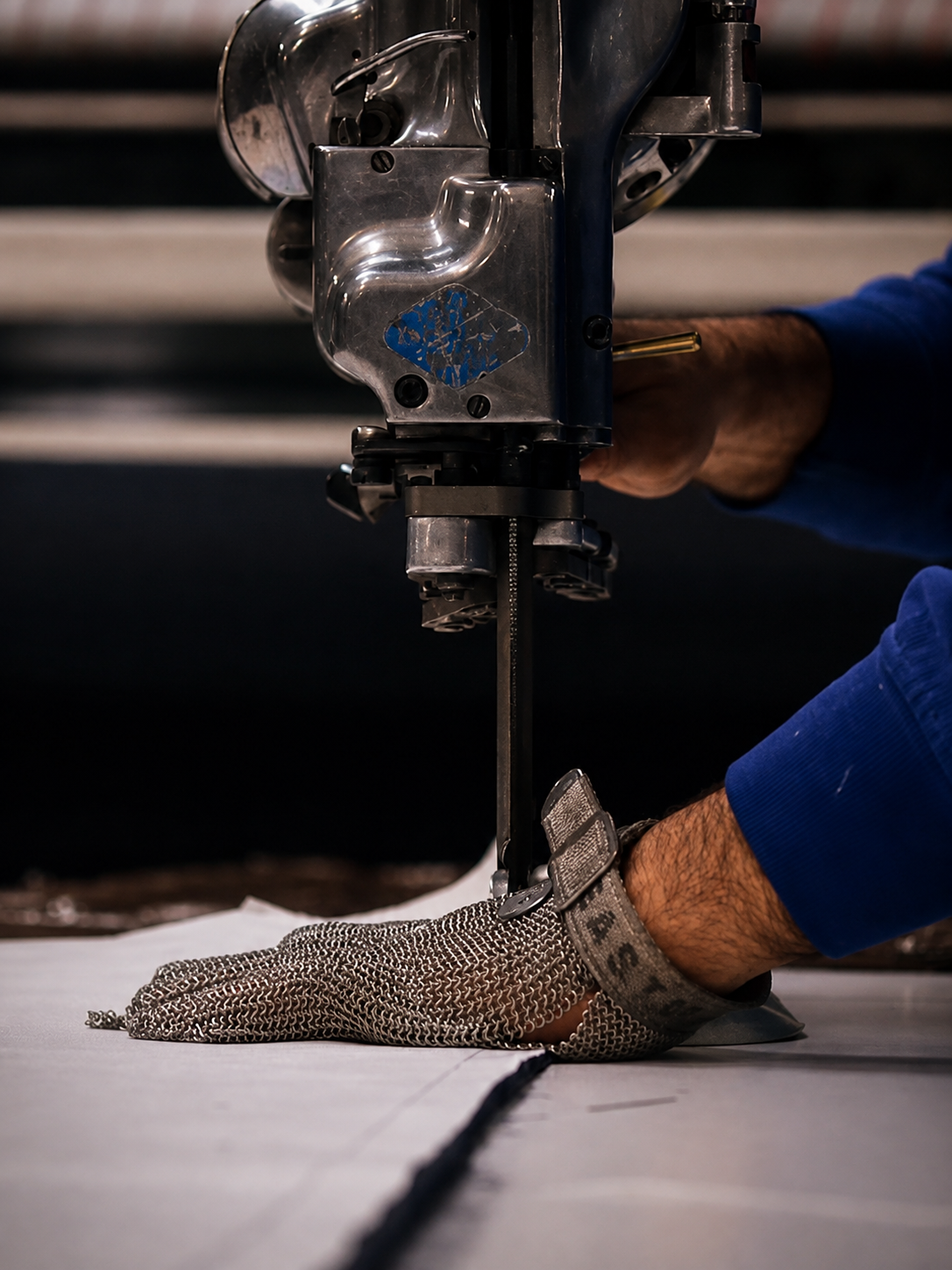 The Making of the Landowner Fishtail Parka, Chainmail glove, blade and single layer